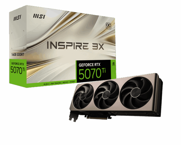 Tarjeta de video MSI GeForce RTX™ 5070 Ti INSPIRE 3X OC 16GB GDDR7