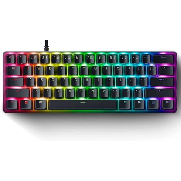 Teclado Razer Huntsman Mini 60% Black - Clicky Optical Switch (Purple) - Español [RZ03-03392900-R311]