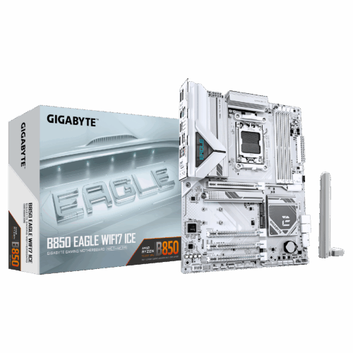 Placa Madre Gigabyte B850 EAGLE WIFI7 ICE – ATX – DDR5 – WiFi 7 – Socket AM5 – HDMI/DP – 2.5GbE