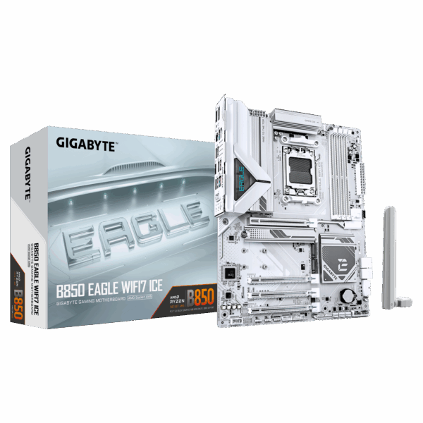 Placa Madre Gigabyte B850 EAGLE WIFI7 ICE – ATX – DDR5 – WiFi 7 – Socket AM5 – HDMI/DP – 2.5GbE